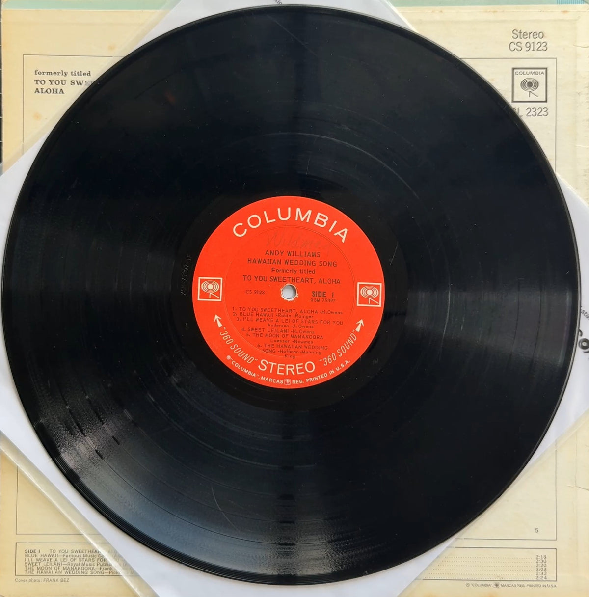 Andy Williams Hawaiian Wedding Song 1965 US Reissue VG/VG+