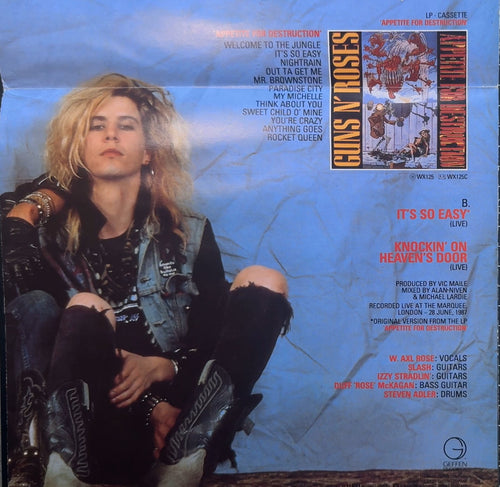 RARE Guns N' Roses - 1987 UK Poster-Cover Ltd/Special Edtn w 4 tracks NM/VG+