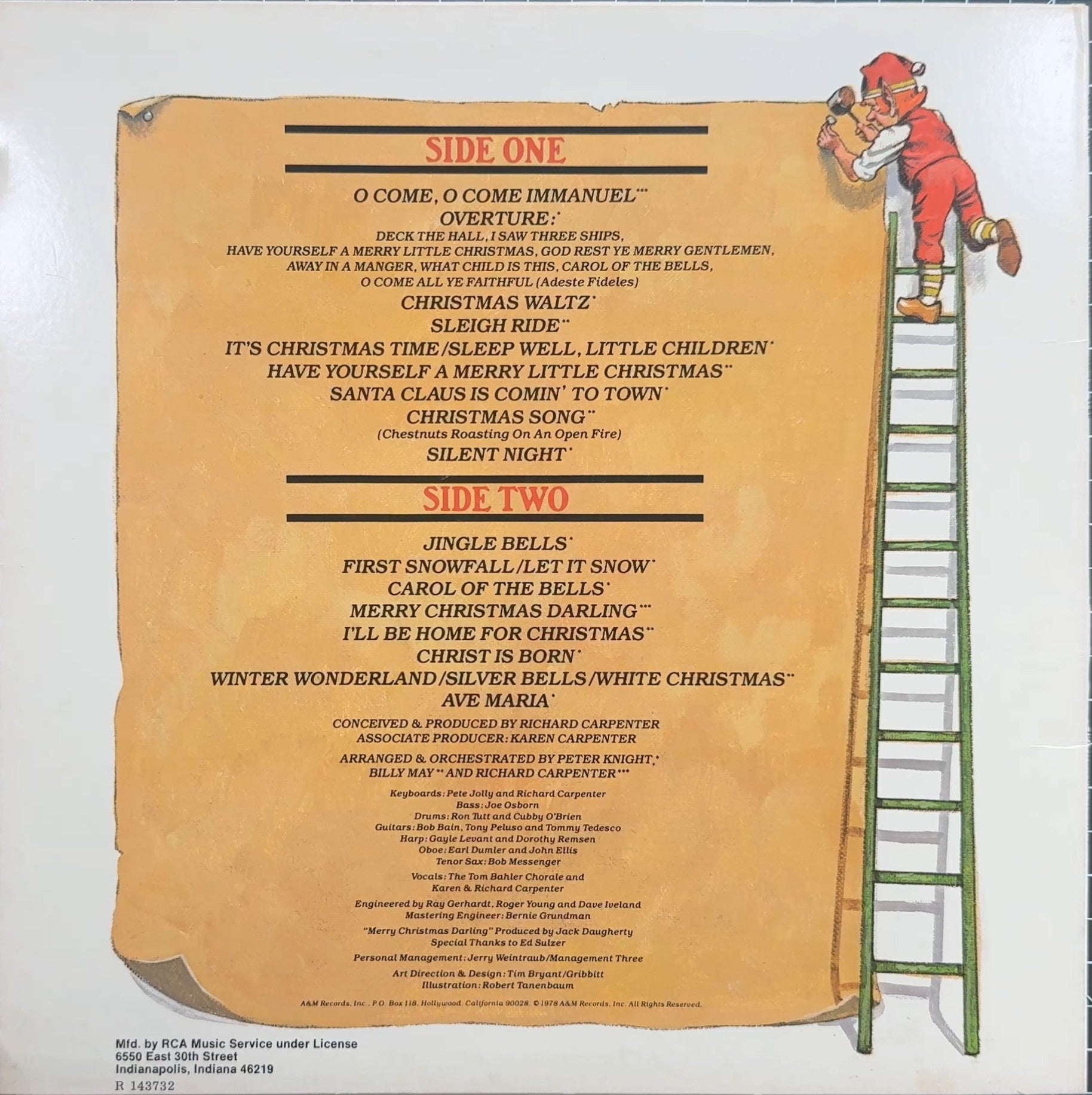Carpenters Christmas Portrait 1982 US Club Edtn VG+/VG+