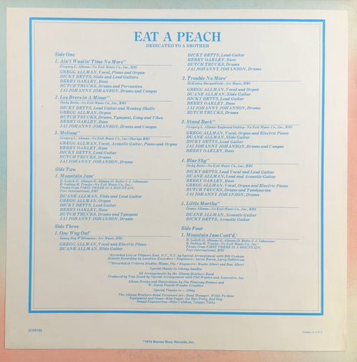 Allman Bros - Eat A Peach 1972 US 1st Press VG/VG+