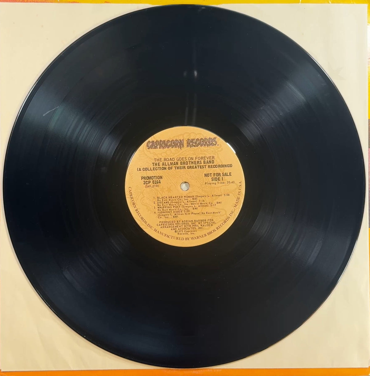 Allman Bros PROMO 1st Press The Road Goes On Forever 1975 VG/VG+