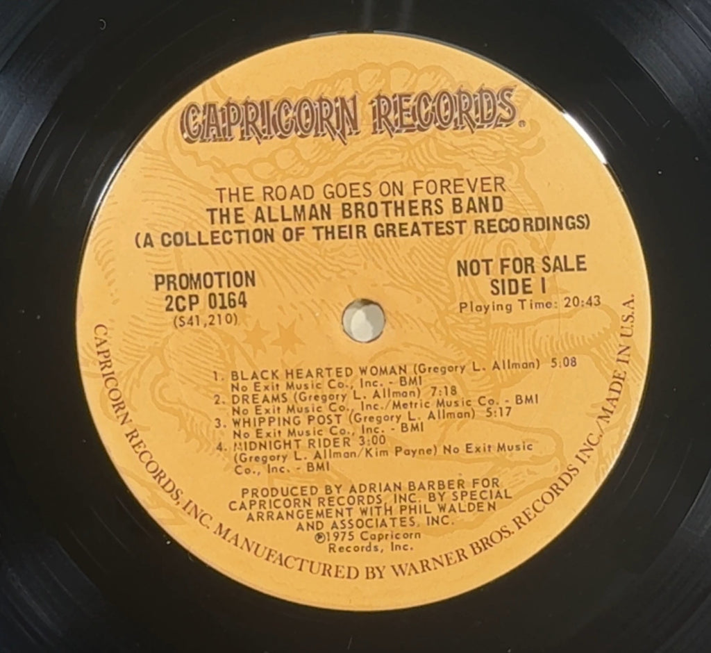 Allman Bros PROMO 1st Press The Road Goes On Forever 1975 VG/VG+