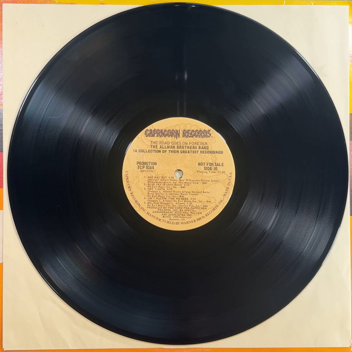 Allman Bros PROMO 1st Press The Road Goes On Forever 1975 VG/VG+