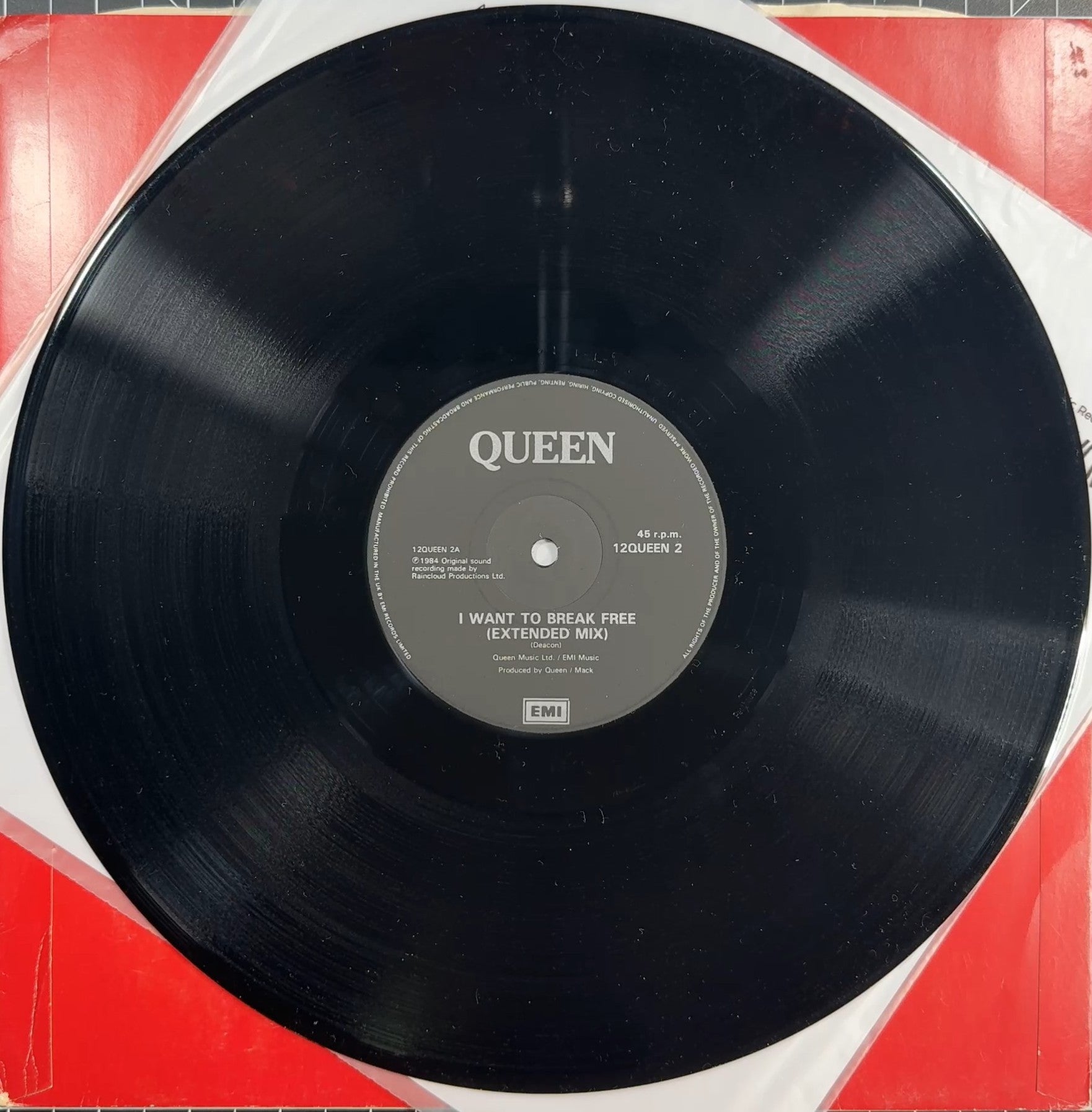 Queen - Break Free/Machines 1984 UK 1st Press 12" Pic Sleeve VG+/VG+