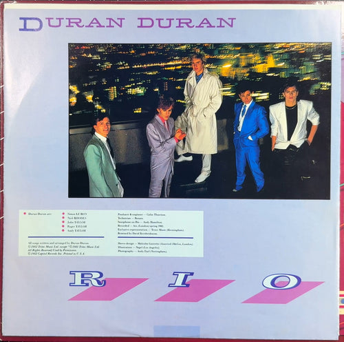 Duran Duran Rio US early 80s 3rd Edtn w/ US remixes VG+/VG+