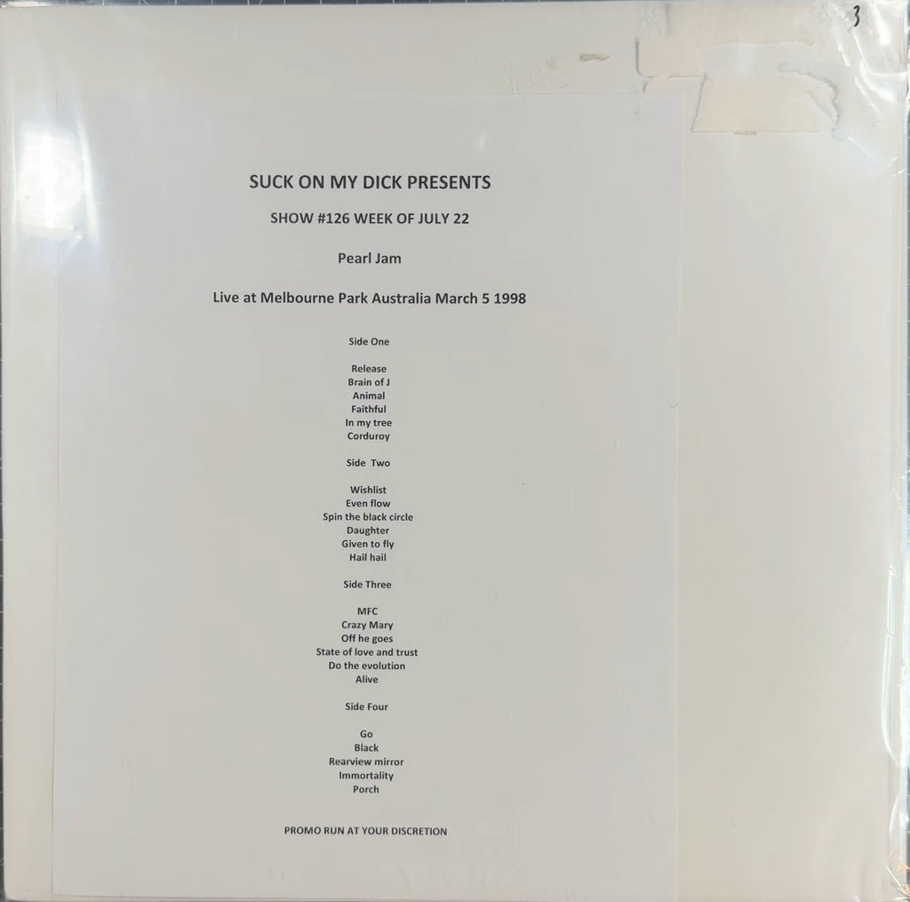 Super Rare Pearl Jam Live in Australia 1998 2xLP
