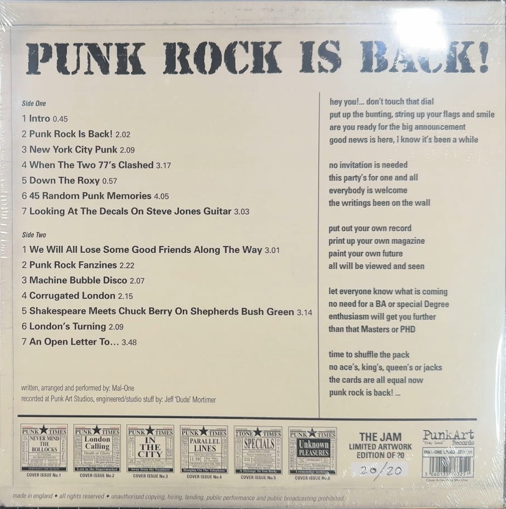 Ultra Rare Collector Opportunity! Complete Set of Punk Rock is Back! SEALED/NM