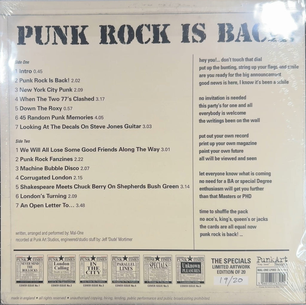 Ultra Rare Collector Opportunity! Complete Set of Punk Rock is Back! SEALED/NM