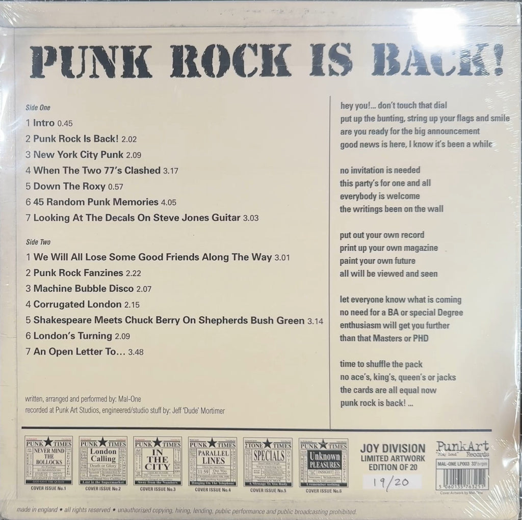Ultra Rare Collector Opportunity! Complete Set of Punk Rock is Back! SEALED/NM