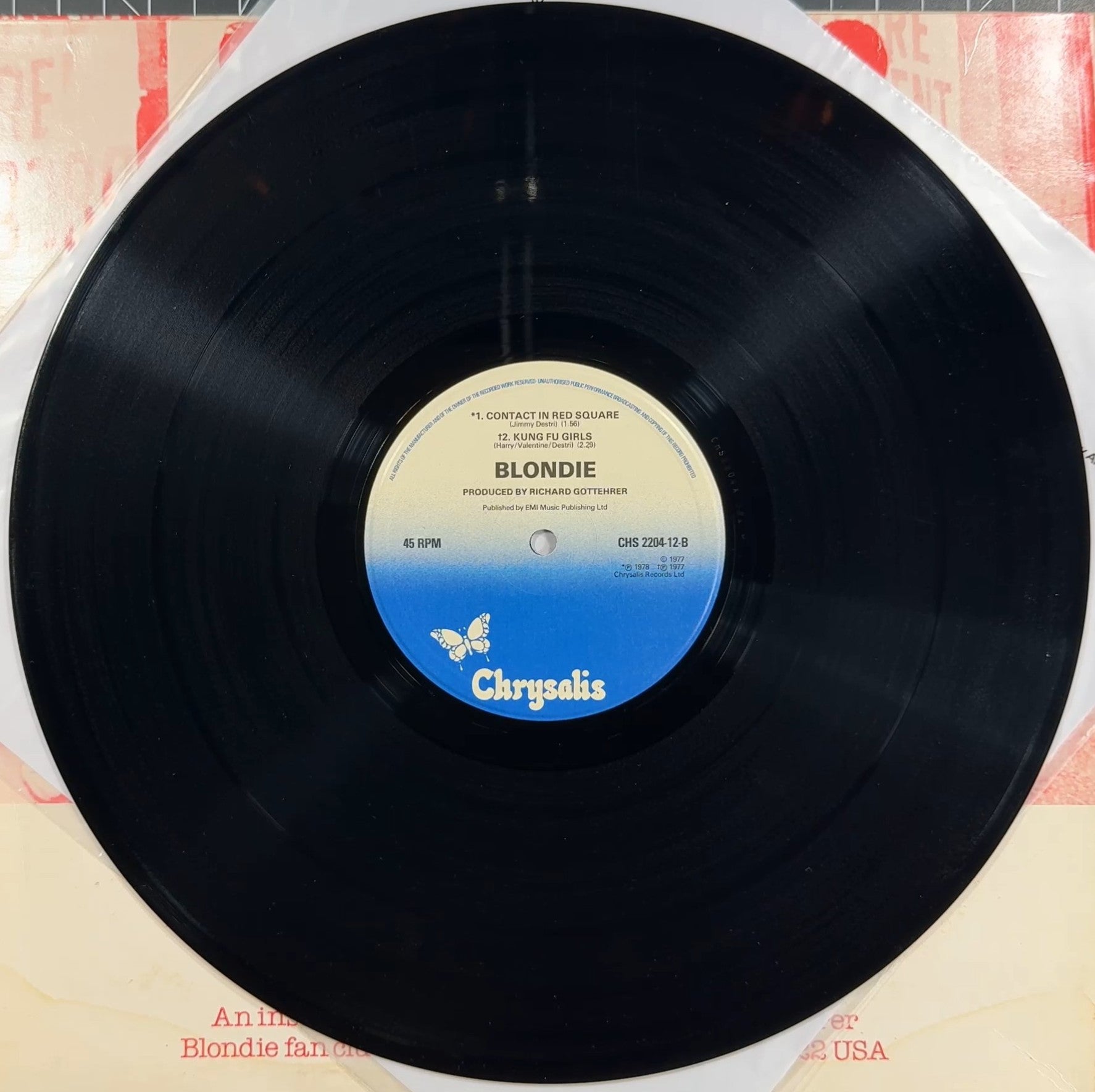 Blondie - Denis 12" UK 1978 1st Press Red Sleeve VG+/VG