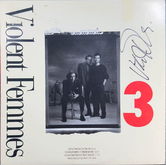 AUTOGRAPH Violent Femmes - 3 1988 US 1st Press PROMO VG+/VG+
