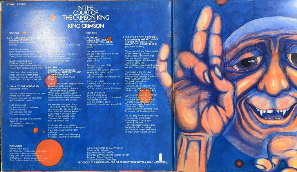 King Crimson Collector Pack! 1969 UK A2/B3 1st Press VG/VG + Scrapbook/Photo