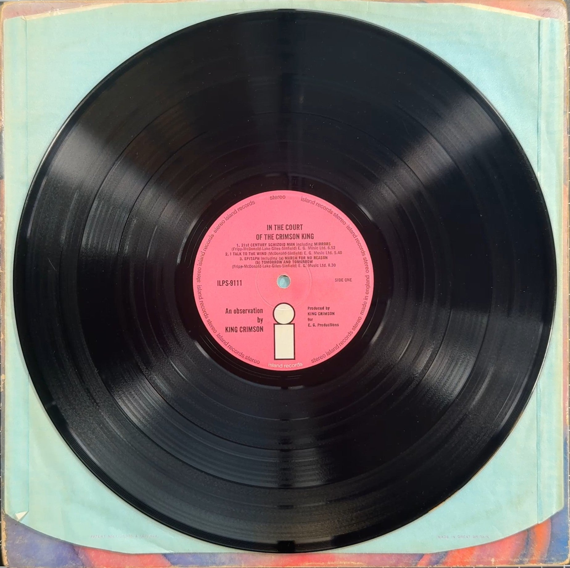 King Crimson Collector Pack! 1969 UK A2/B3 1st Press VG/VG + Scrapbook/Photo