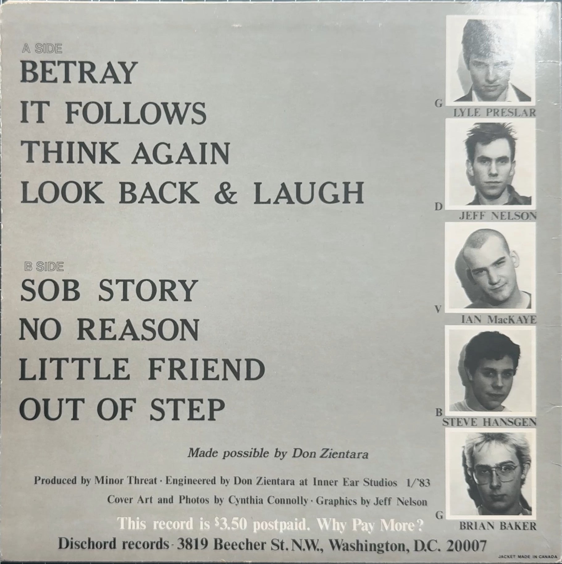 Minor Threat - Out Of Step 1983 US 1st Pressing VG/VG+