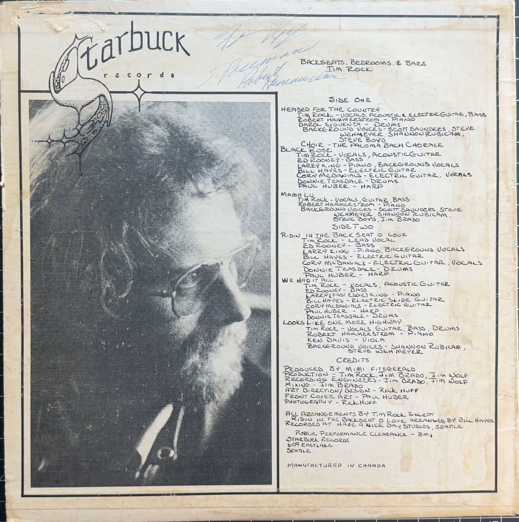 RARE & AUTOGRAPHED Private Press - Tim Rock - 1976 Canada VG/VG