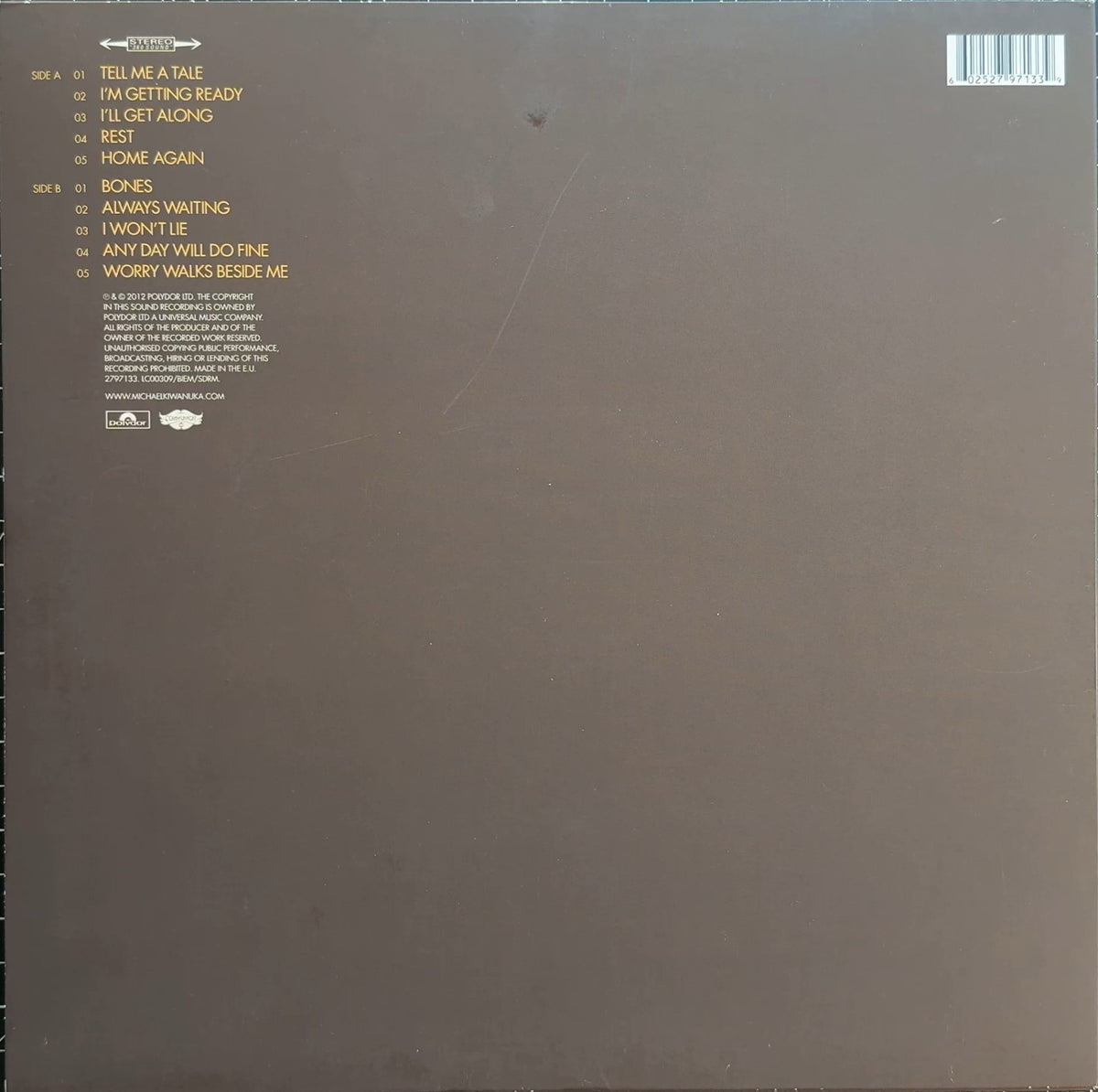 Michael Kiwanuka Home Again 2012 UK First 180g VG+/VG+