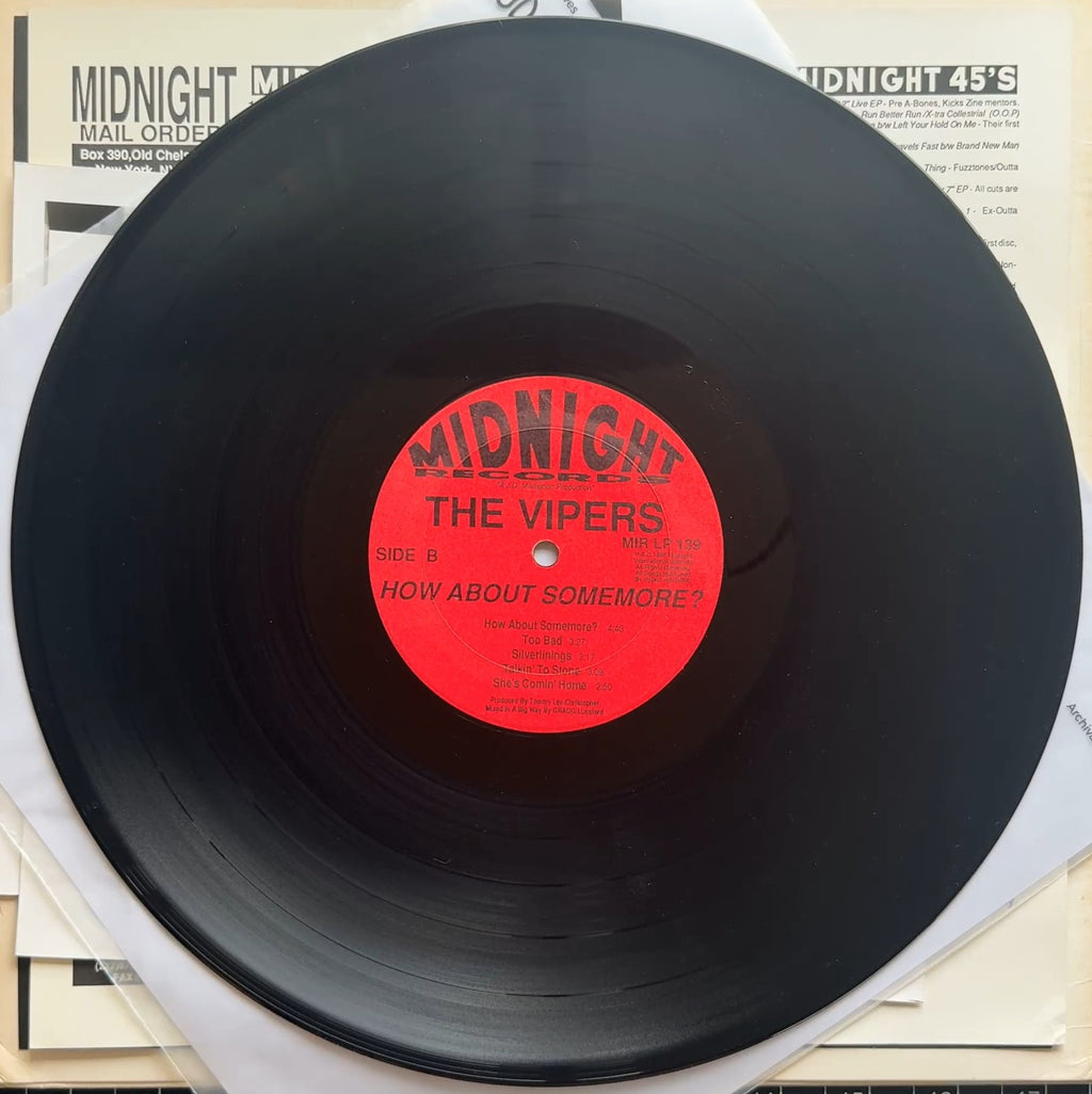 The Vipers - How About Somemore? 1988 US PROMO VG+/VG+