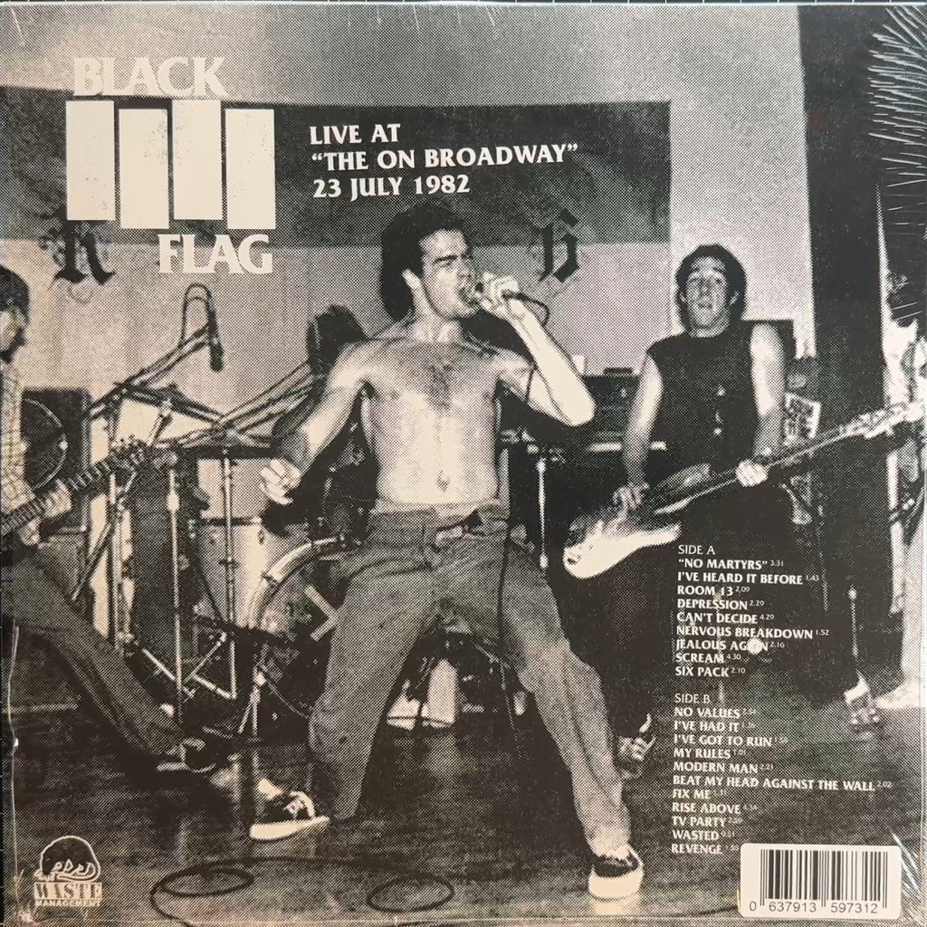 Black Flag - Live at "The On Broadway" 1982 US VG+/VG+