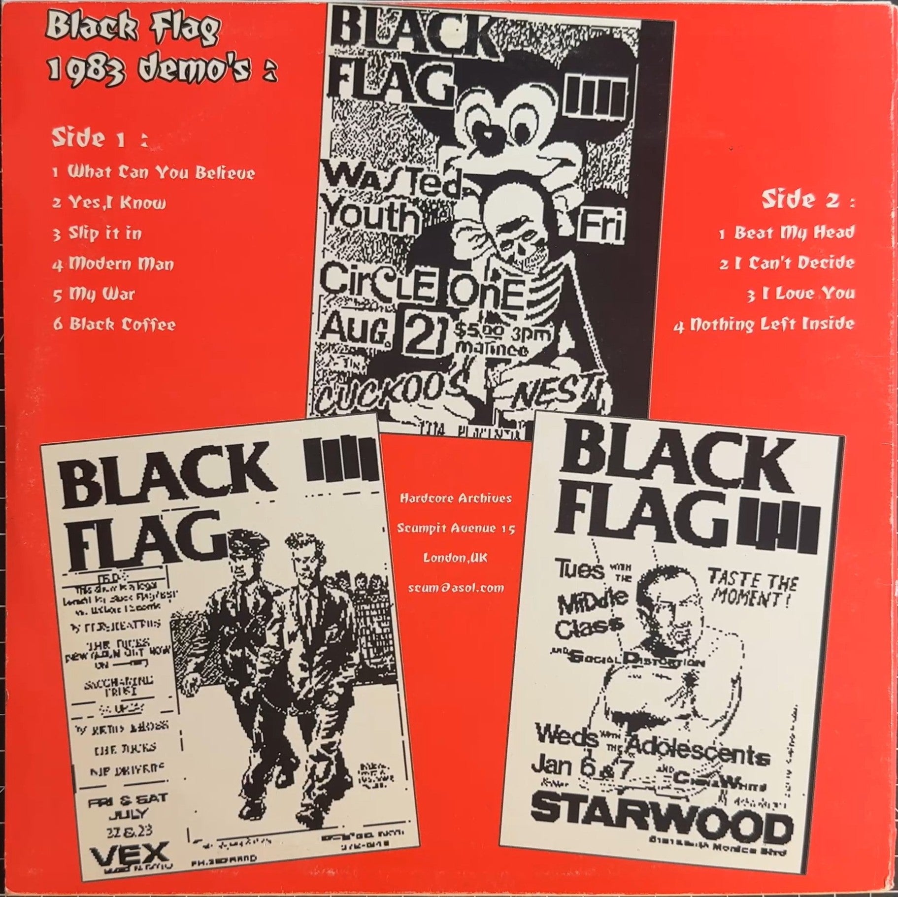 Black Flag - 1983 Demos 2001 UK Import VG+/VG+