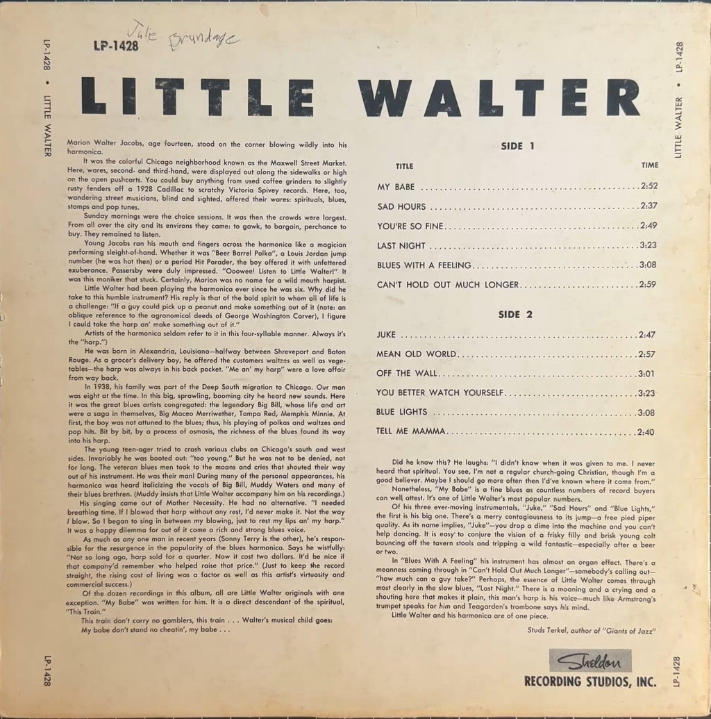 The Best of Little Walter 1957 US 1st Press VG/VG+