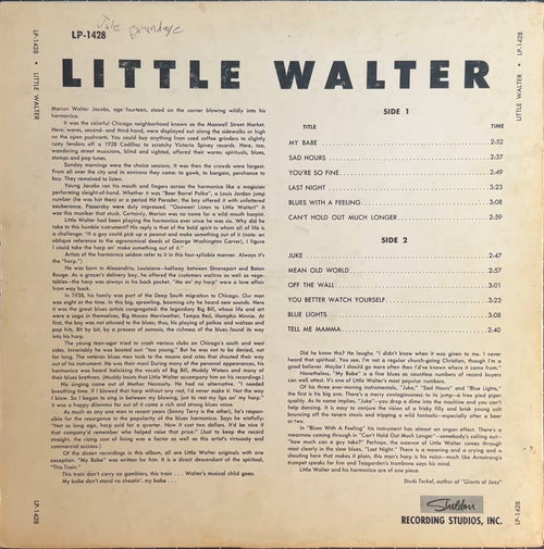 The Best of Little Walter 1957 US 1st Press VG/VG+