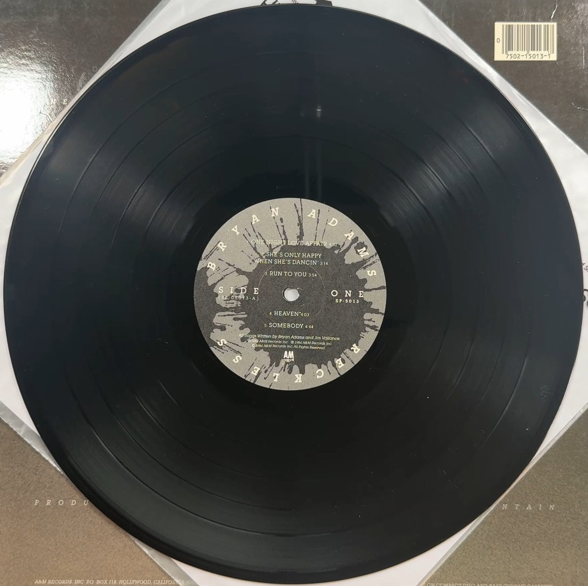 Bryan Adams Reckless 1984 US 1st Press Electrosound VG+/VG+