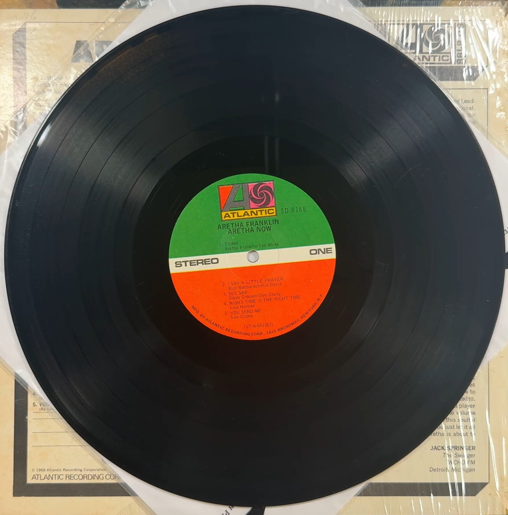 Aretha Franklin - Aretha Now 1968 US early reissue VG/VG