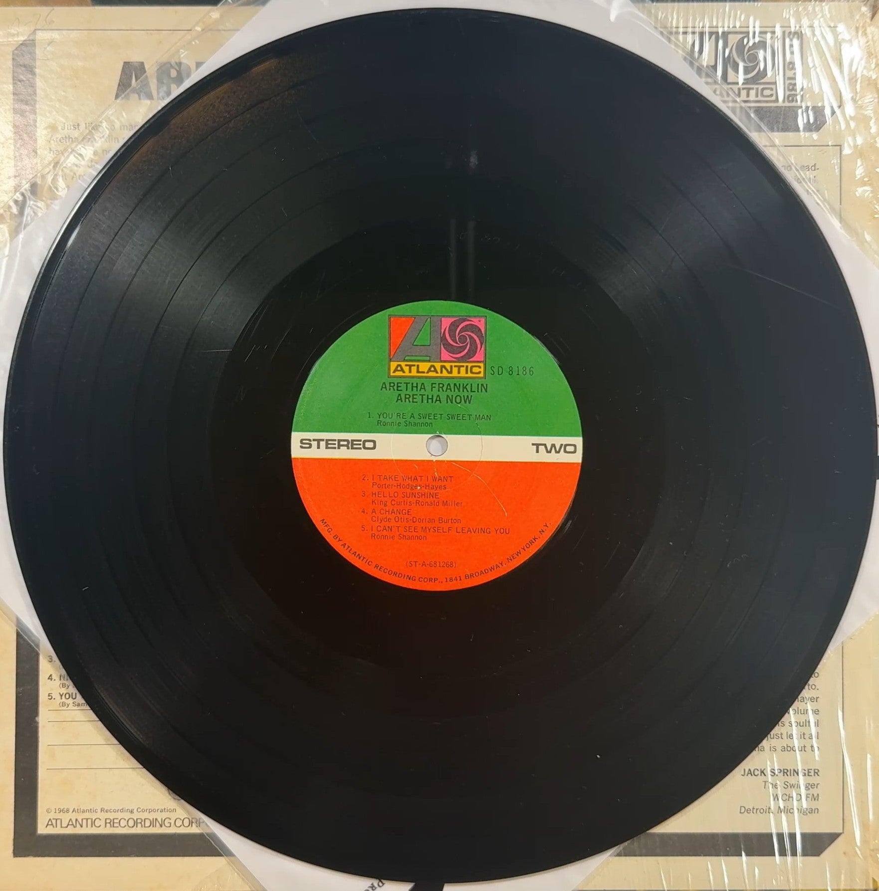Aretha Franklin - Aretha Now 1968 US early reissue VG/VG