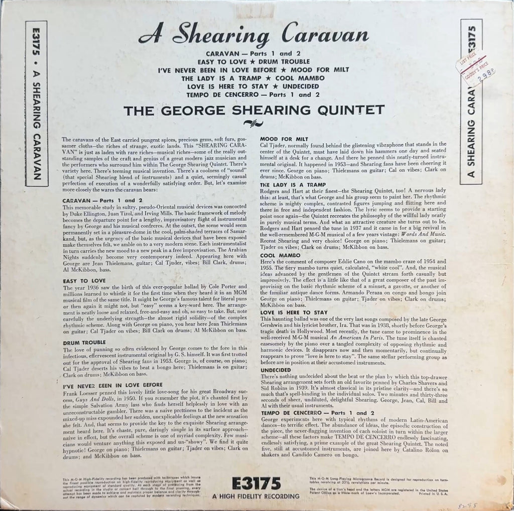 George Shearing A Shearing Caravan c.1959 US VG/VG Rare Label Variant