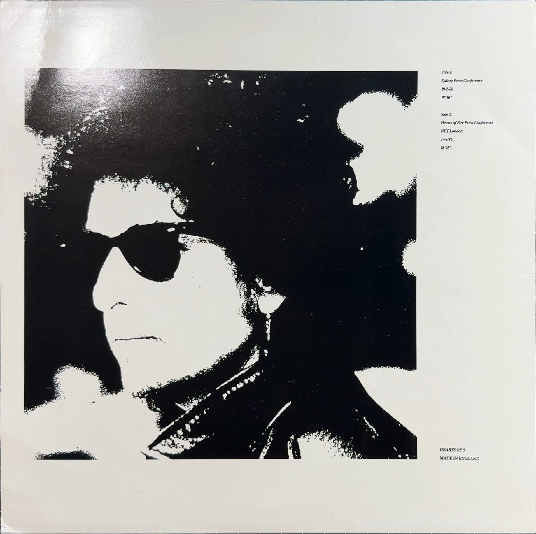 Bob Dylan Picture Disc - UK Import 1986 - "Press Conferences 1986" VG+/VG+