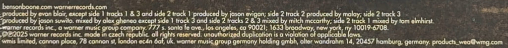 Benson Boone - American Heart EURO import SEALED/NM 2025 + Poster