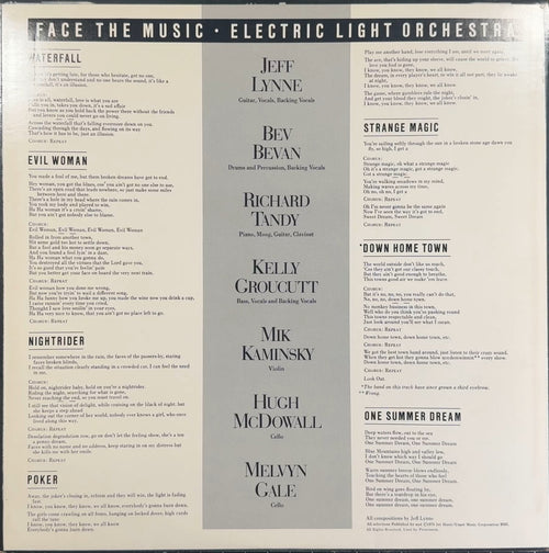 Electric Light Orchestra - Face The Music 1975 US 1st Press VG+/VG+ ELO
