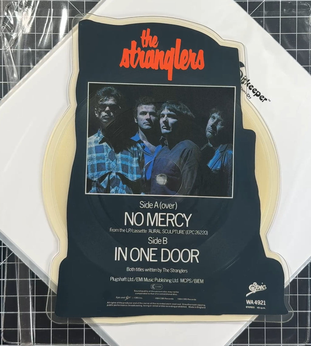The Stranglers No Mercy - 1984 UK Aural Sculpture Shaped 7" Disc VG+