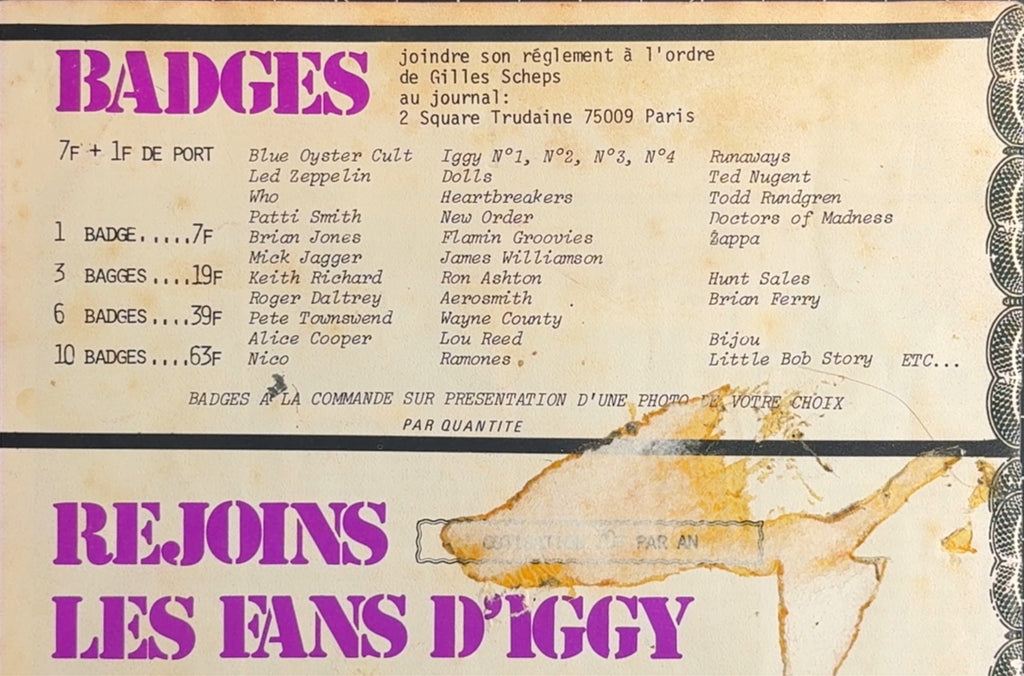 ULTRA RARE I Wanna Be Your Dog #5 1977 (Iggy Pop Clash Blondie Lou Reed)