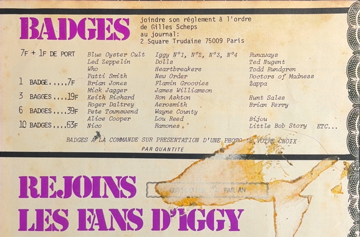 ULTRA RARE I Wanna Be Your Dog #5 1977 (Iggy Pop Clash Blondie Lou Reed)