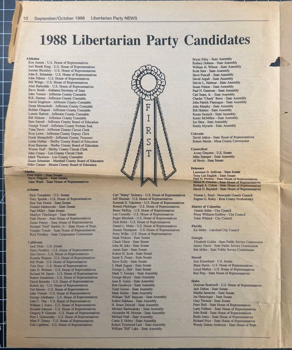Various Libertarian Party Newspaper Editions from 1986/87 + Pages from Sep/Oct 1988