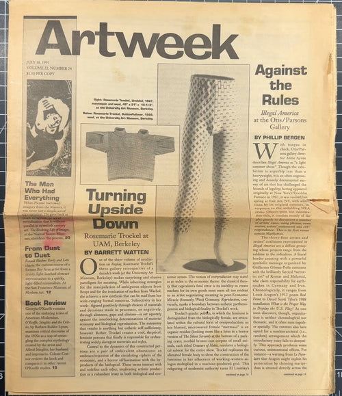Pages from Art Week Vol. 22 No. 24 18 Jul 1991 (Picasso, R. Bladen, G. Matta-Clark, etc.)