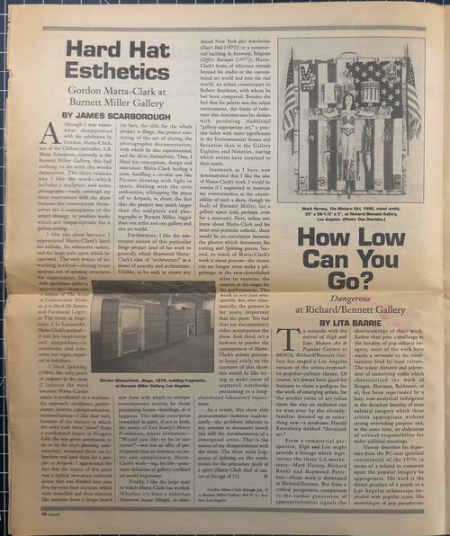 Pages from Art Week Vol. 22 No. 24 18 Jul 1991 (Picasso, R. Bladen, G. Matta-Clark, etc.)
