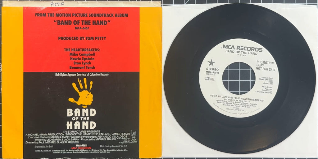 PROMO Bob Dylan w The Heartbreakers Band Of The Hand 1986 US 7" Vinyl