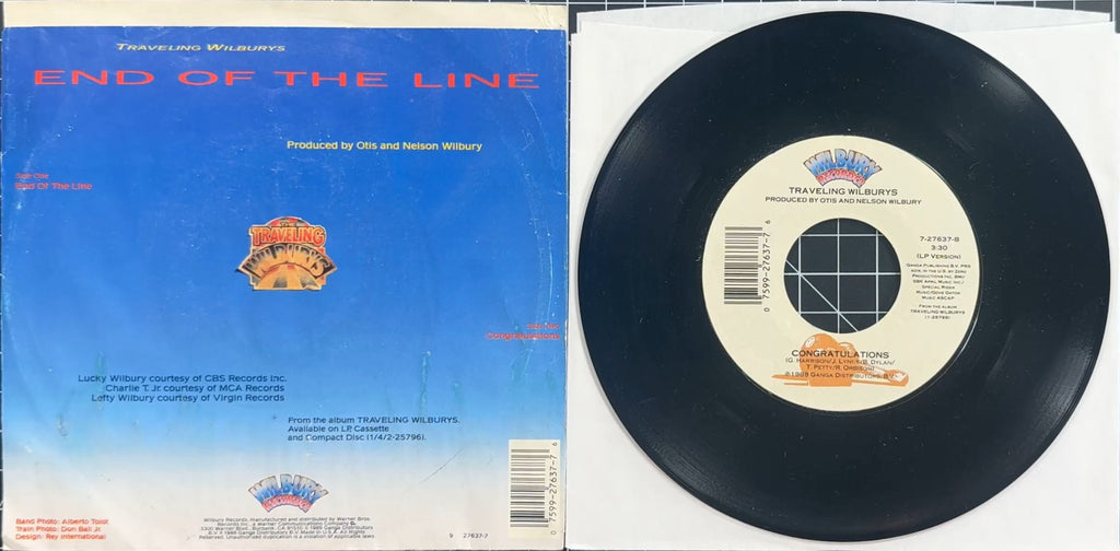 Traveling Wilburys End Of The Line / Congratulations 1989 US 7" Allied Pressing