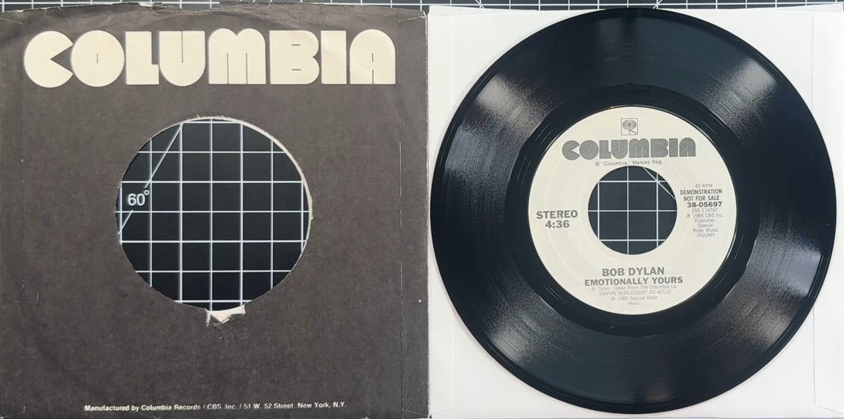 PROMO Bob Dylan Emotionally Yours 1985 7" US Single