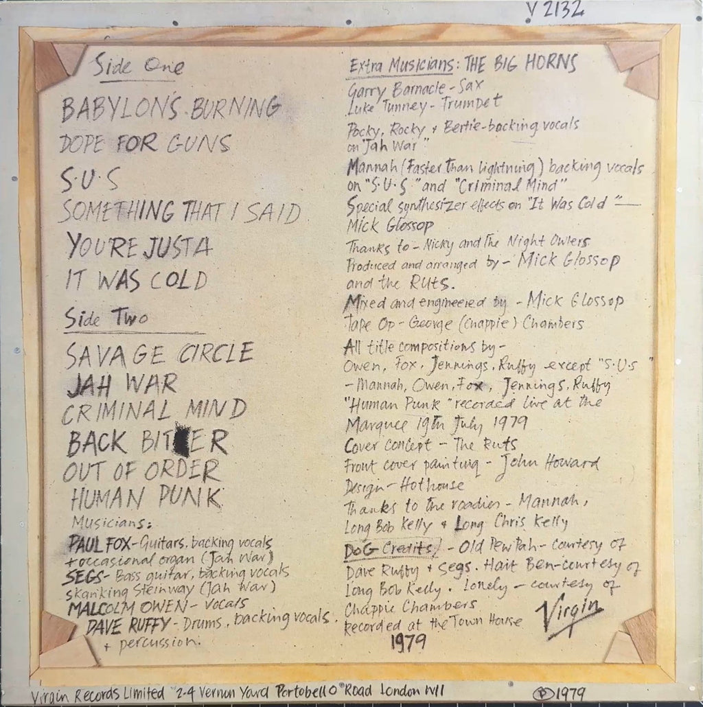 Ruts - The Crack 1979 UK 1st Press (Strawberry master) VG+/VG+