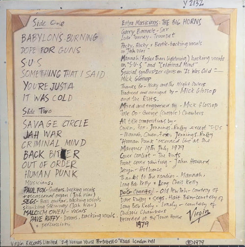 Ruts - The Crack 1979 UK 1st Press (Strawberry master) VG+/VG+
