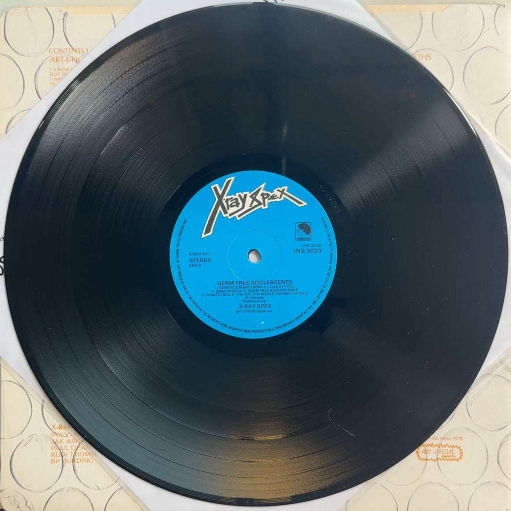 X-Ray Spex Germfree Adolescents 1978 UK 1st Press A2/B2 Runouts VG/VG+