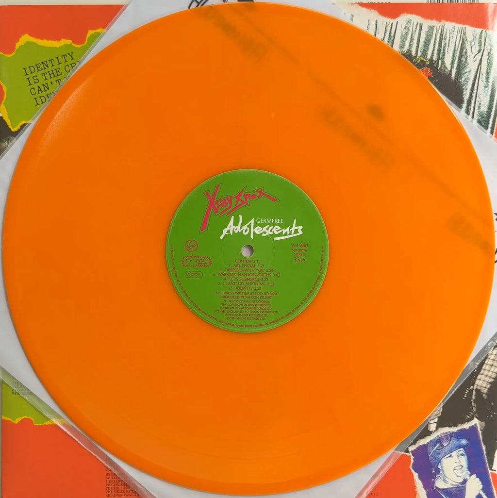 X-Ray Spex Germfree Adolescents 1991 Import Orange Vinyl VG+/VG+