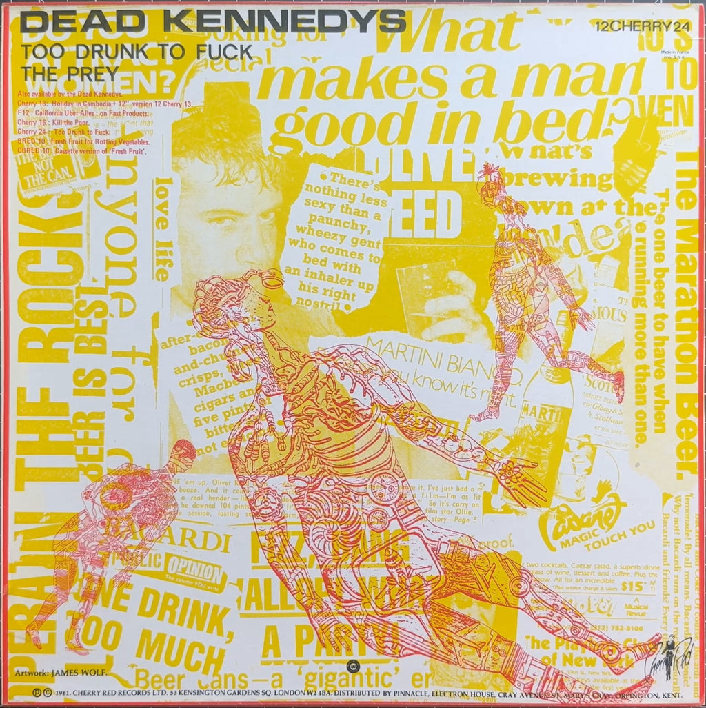 Dead Kennedys Too Drunk To Fuck 12" 1981 UK 1st Press / SNA Press