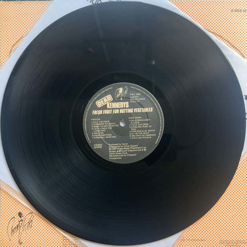 Dead Kennedys Fresh Fruit For Rotting Vegetables 1981 UK Orange Dot Rear + Poster