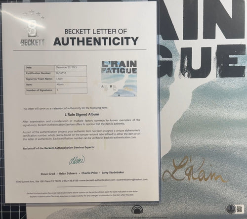 AUTOGRAPH L'Rain Fatigue 2021 Ltd Edtn (50 Copies) w/ Beckett COA VG+