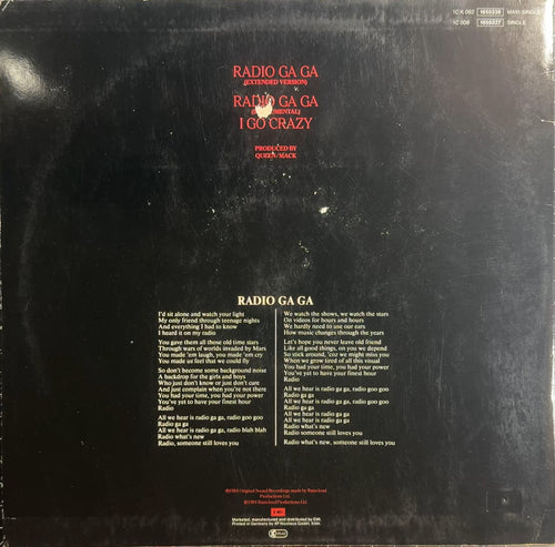 Queen Radio Ga Ga 1984 German 1st Press 12" Maxi Single VG+/VG