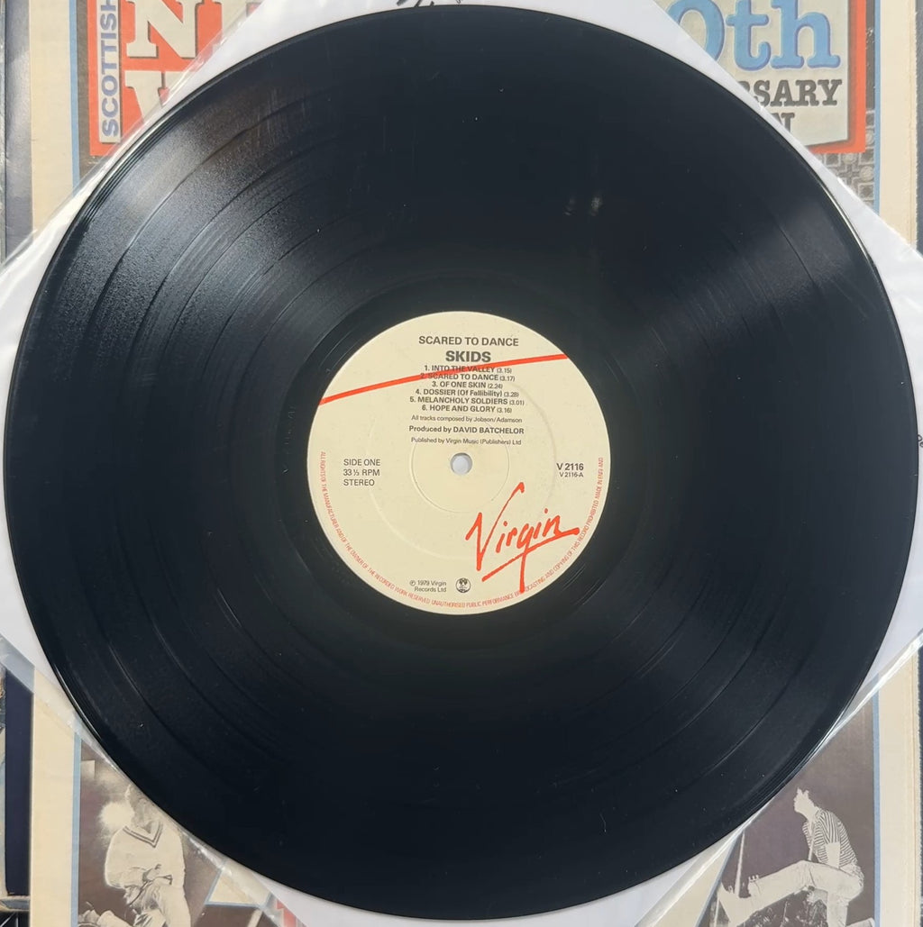 Skids Scared To Dance 1979 UK 1st Embossed Sleeve + Newspaper